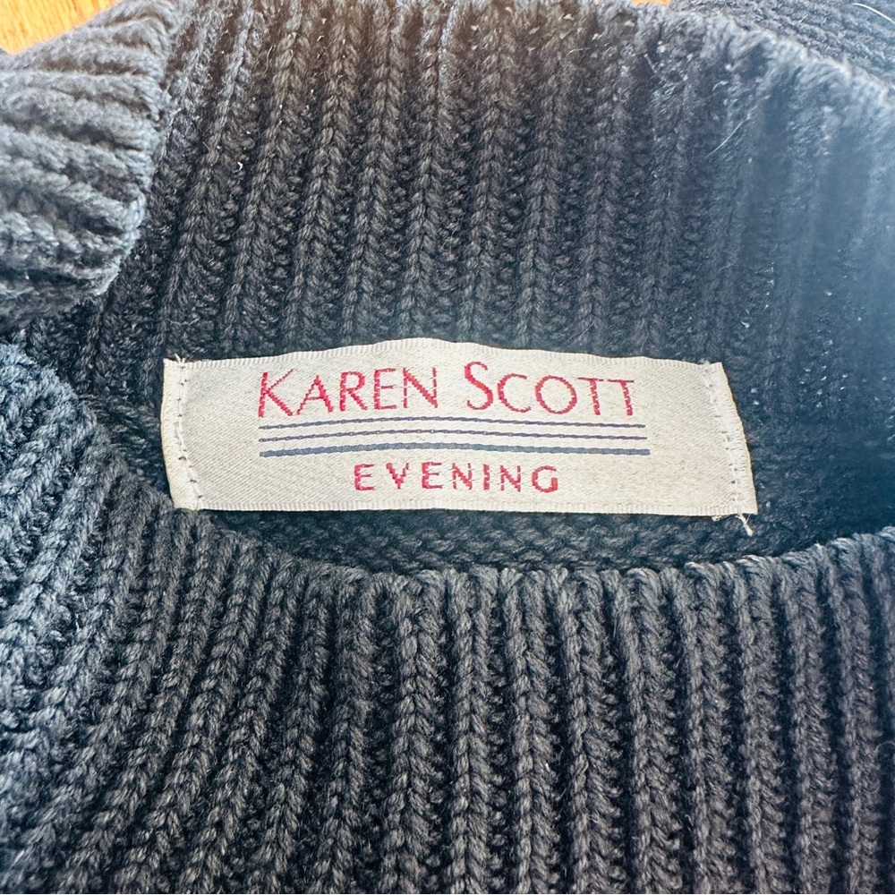 Karen Scott Black Sweater with Colorful Wreaths - Picture 6 of 8